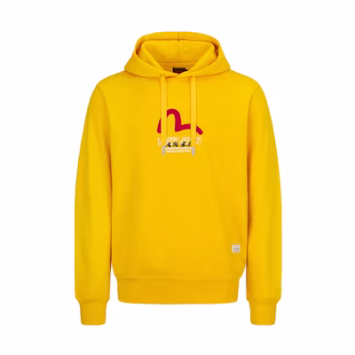 EVISU Daruma Brothers Graphic Hoodie Unisex Logo Print Pullover. 2EAHTM1SW306XXCT