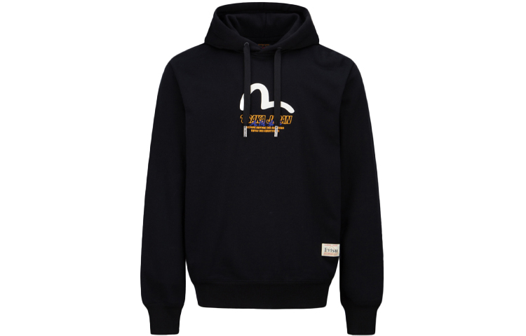 Shop EVISU 达摩兄弟图案连帽衫 男女同款LOGO印花套头衫. 2EAHTM1SW306XXCT