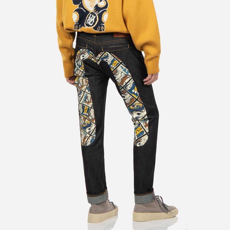 EVISU Daruma Comic Pattern Slim Fit  Jeans Denim Blue 2EAHTM2JE91317CT 圖 5