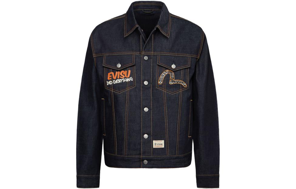 EVISU Daruma Printed Denim Jacket Menswear - Denim Blue 2EAHTM3DJ1006RXCT