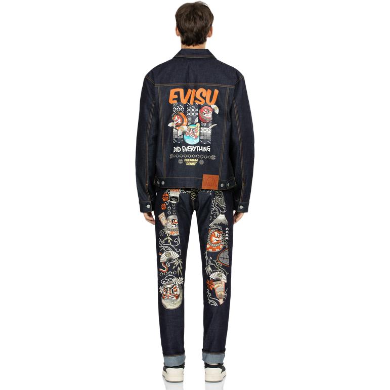 EVISU Daruma Printed Denim Jacket Menswear - Denim Blue 2EAHTM3DJ1006RXCT 圖 5