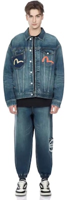 EVISU 男士貼布細節牛仔外套-牛仔藍 2ESHTM3DJ720LFCS Shop EVISU 男士貼布細節牛仔外套-牛仔藍 2ESHTM3DJ720LFCS