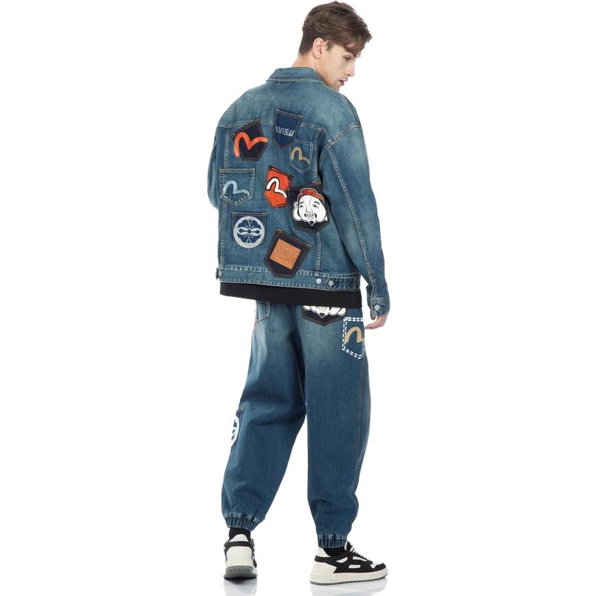 Purchase EVISU 男士貼布細節牛仔外套-牛仔藍 2ESHTM3DJ720LFCS