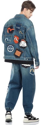 EVISU 男士貼布細節牛仔外套-牛仔藍 2ESHTM3DJ720LFCS Purchase EVISU 男士貼布細節牛仔外套-牛仔藍 2ESHTM3DJ720LFCS