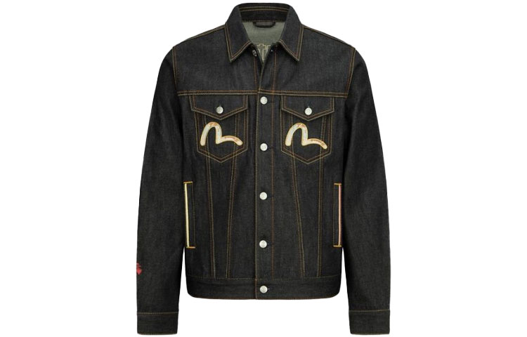 Lookbook EVISU双守护神刺绣牛仔夹克蓝色秋季款 2ESHTM2DJ702XXCT