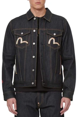 EVISU双守护神刺绣牛仔夹克蓝色秋季款 2ESHTM2DJ702XXCT Shop EVISU双守护神刺绣牛仔夹克蓝色秋季款 2ESHTM2DJ702XXCT