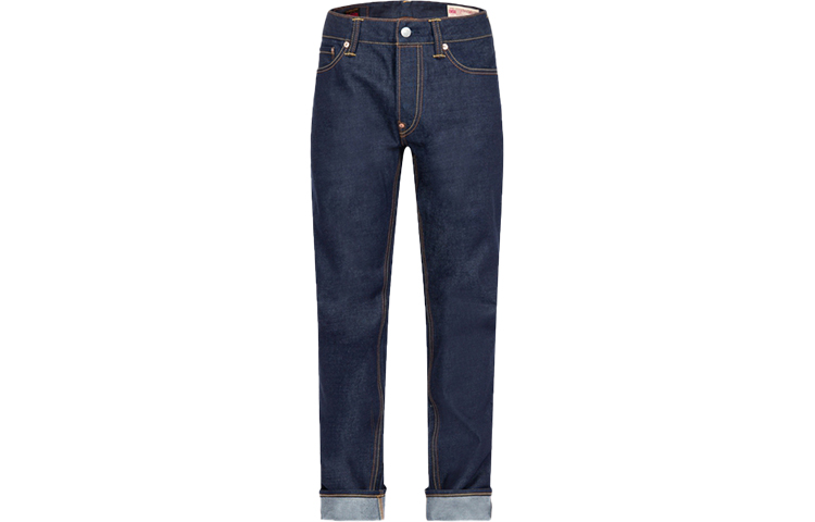 EVISU Double Layer Hand-Brushed Big M Gold Print Jeans  Denim Blue. 2EAHTM2JE90810CT