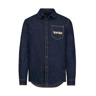 EVISU Double M Denim Shirt Denim Blue 2EAHTM0SL176DN