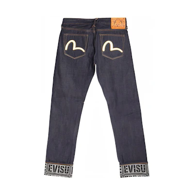EVISU Double M Seagull Embroidered Blue Denim Jeans for Men. 1EAHTM9JE11410