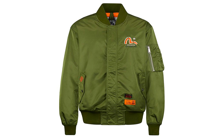 EVISU Embroidered Buddha Head Military Green  Bomber Jacket. 2EAHTM0JK703XX