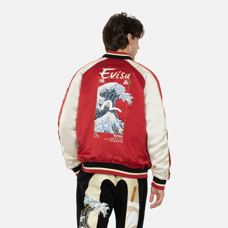 Details for EVISU男士日式刺绣海鸥设计寿风夹克。 2ESHTM4JK7007LFSN