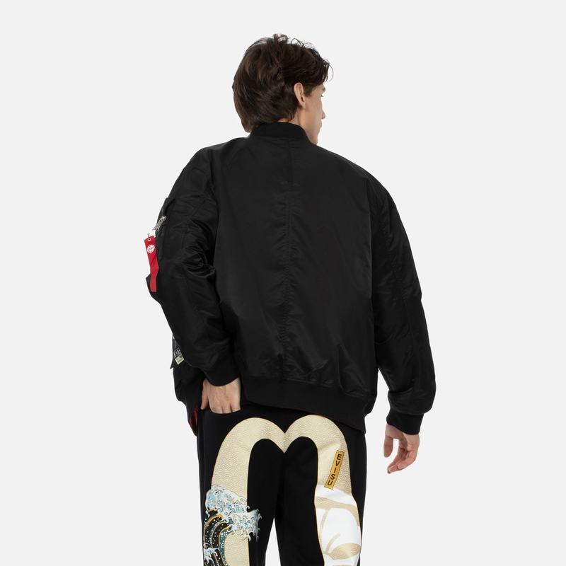 Cheap EVISU男士日式刺绣海鸥设计寿风夹克。 2ESHTM4JK7007LFSN