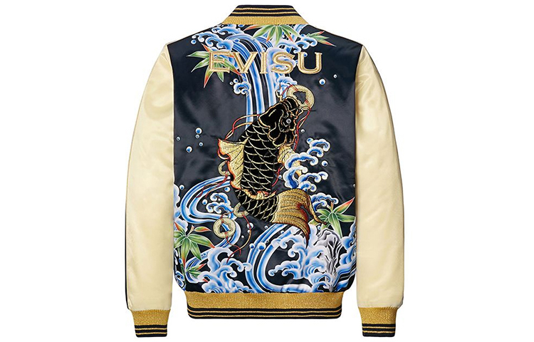 Order EVISU Embroidered Koi Letter Graphic Jacket Deep Blue 1EAHTM9JK720XX