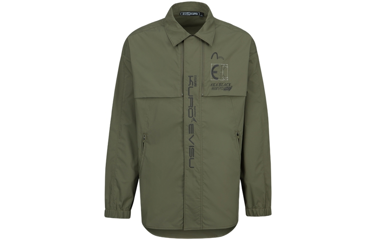 Order EVISU 刺繍ロゴ シャツジャケット メンズ ディープアーミーグリーン 2ESGNM3SJ759LFPL