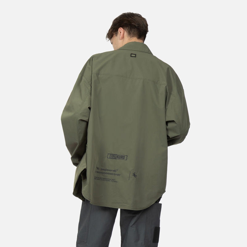 Purchase EVISU 刺繍ロゴ シャツジャケット メンズ ディープアーミーグリーン 2ESGNM3SJ759LFPL
