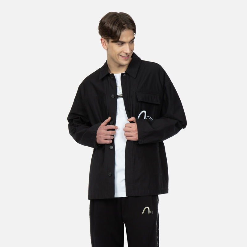 EVISU Embroidered Logo Single-Breasted Jacket Black  Spring/Autumn Wear 2ESGNM3SJ750BZCT 圖 4