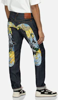 Shop EVISU Embroidered Panda & Floral Wave Big M Denim Jeans for Men. 2ESHTM4JE702317DP