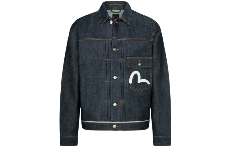 Lookbook Jaket Denim EVISU Indigo Biru Corak Ombak dengan Sulaman Panda Big M. 2ESHTM4DJ7005XXDP