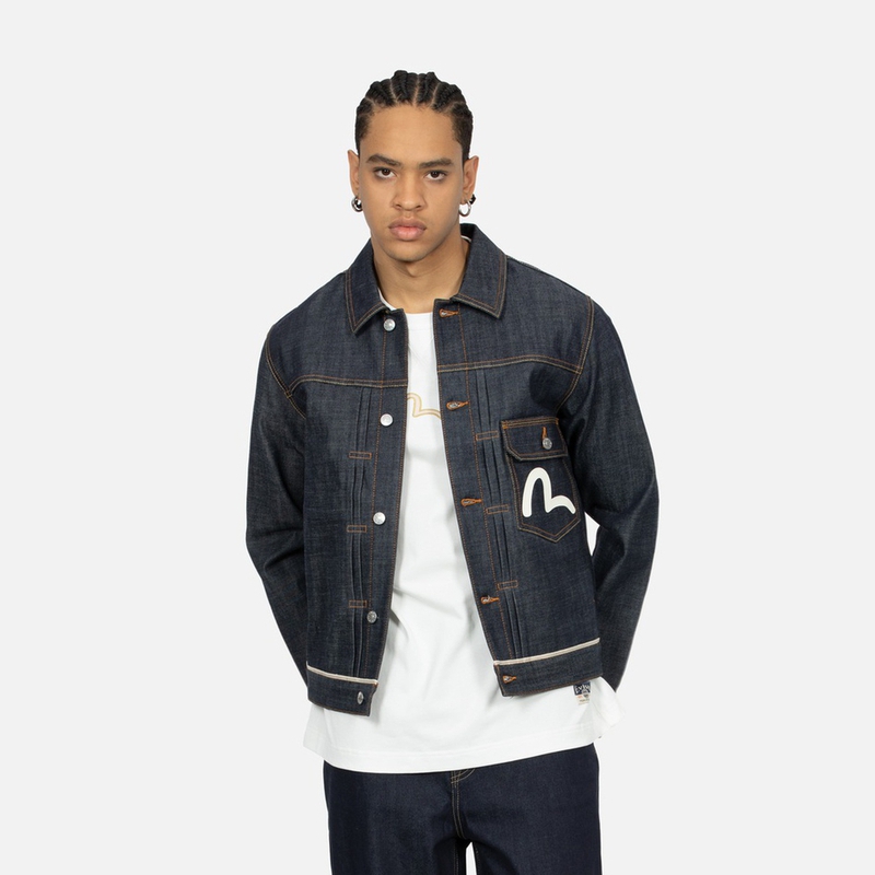 Purchase Jaket Denim EVISU Indigo Biru Corak Ombak dengan Sulaman Panda Big M. 2ESHTM4DJ7005XXDP