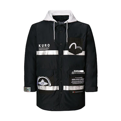 EVISU EVISUKURO 19AW Seagull Embroidered Hoodie Jacket Black Outerwear 1EAGNM9JK744XX