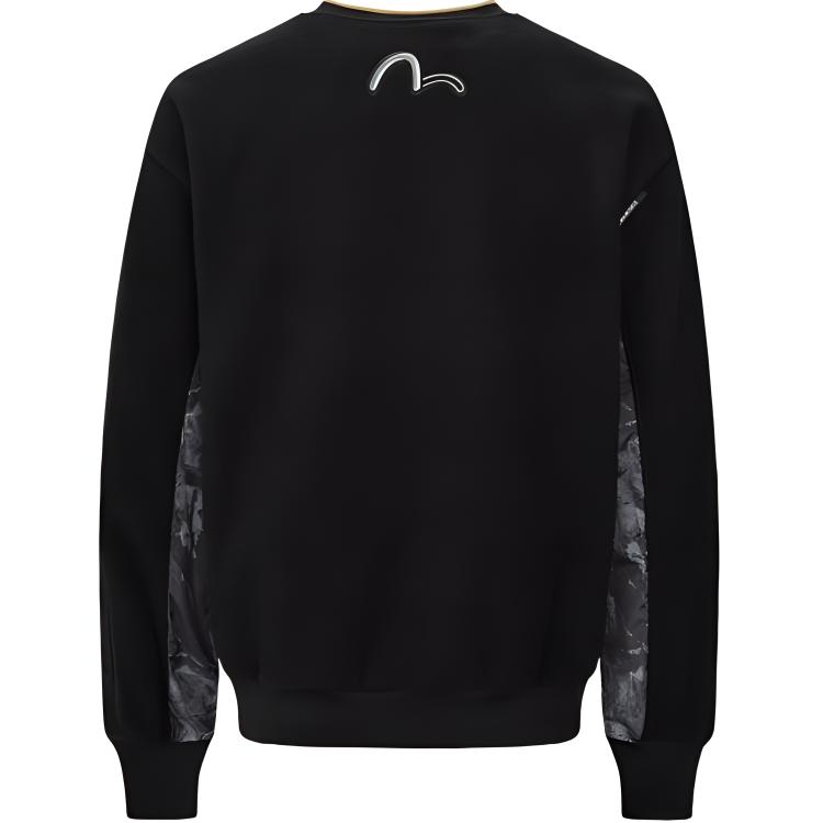 EVISU Forest Camo Fleece Crewneck Sweatshirt Black 2EAGNM2SW404RXPL