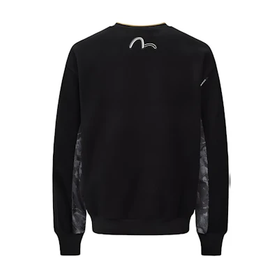 EVISU Forest Camo Fleece Crewneck Sweatshirt Black 2EAGNM2SW404RXPL