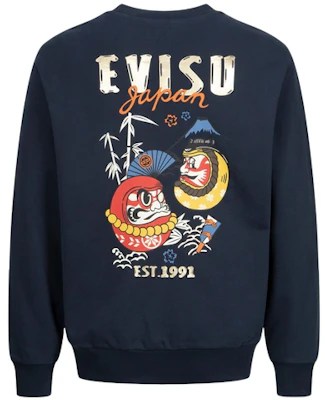 EVISU 福神歌舞伎達磨印花男款寬鬆版圓領長袖上衣 2EAHTM3SW1082RXCT Order EVISU 福神歌舞伎達磨印花男款寬鬆版圓領長袖上衣 2EAHTM3SW1082RXCT