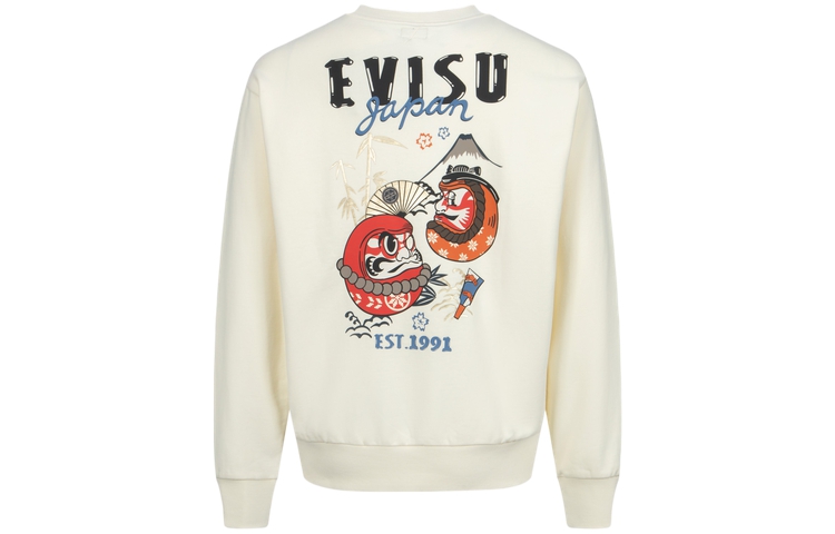 Details for EVISU 福神歌舞伎達磨印花男款寬鬆版圓領長袖上衣 2EAHTM3SW1082RXCT