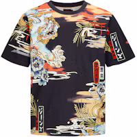 EVISU Fukujin Komainu Retro Print Graphic Tee Colorful T-Shirt 2ESHTM2TS501XXCT EVISU Fukujin Komainu Retro Print Graphic Tee Colorful T-Shirt 2ESHTM2TS501XXCT