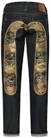 Order EVISU FW2024 Crane Embroidery Straight Fit Jeans Denim Blue. 2EAHTM4JE701208DP