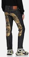 Shop EVISU FW2024 Crane Embroidery Straight Fit Jeans Denim Blue. 2EAHTM4JE701208DP