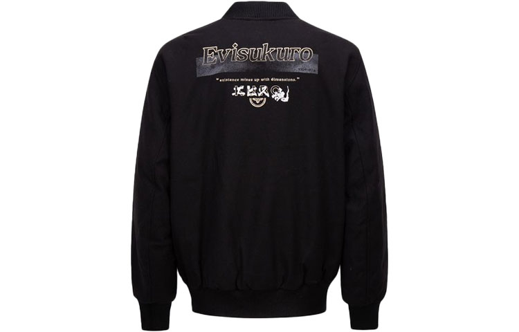 EVISU FW21  Black Embroidered Logo Cotton Jacket 2EAGNM1JK757XXPQ 圖 3