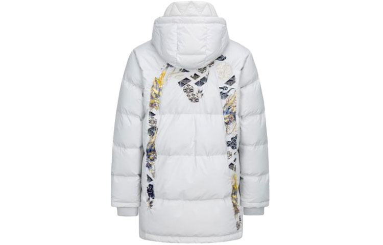 EVISU FW21  Grey Poseidon Embroidered Down Jacket with Big M Logo. 2EAHTM1NC705XXNY