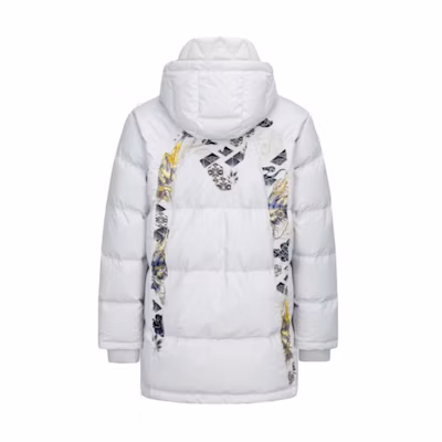EVISU FW21 Grey Poseidon Embroidered Down Jacket with Big M Logo. 2EAHTM1NC705XXNY
