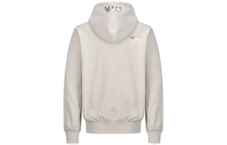 Lookbook EVISU 2021秋冬金箔海鸥连帽卫衣 米色 2EAGNM1SW431LFCT