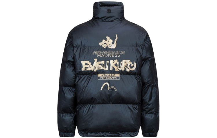 EVISU FW21 Logo Slogan Embroidered Jacket  Black 2EAGNM1JK785OSPQ 圖 3