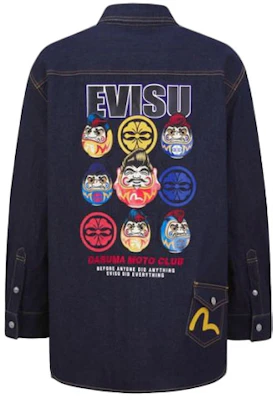 Chaqueta Vaquera Azul Denim EVISU FW21 Multi-Bolsillos con Estampado en Contraste. 2EAHTM1SJ124LFDN Lookbook Chaqueta Vaquera Azul Denim EVISU FW21 Multi-Bolsillos con Estampado en Contraste. 2EAHTM1SJ124LFDN