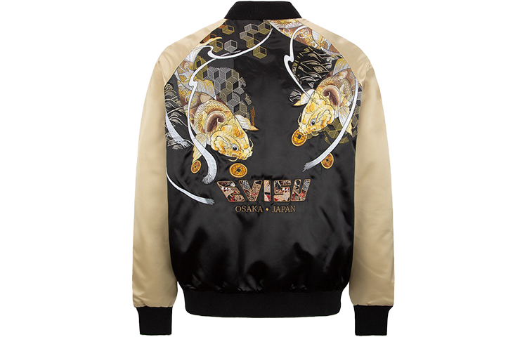 Order EVISU FW22 블랙 자수 코이 스카잔 봄버 재킷. 2EAHTM2JK733XXPQ