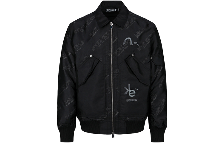 EVISU FW22  Black Full Print Seagull Embroidery Zip-Up Jacket 2ESGNM3JK761OSPL 圖 2