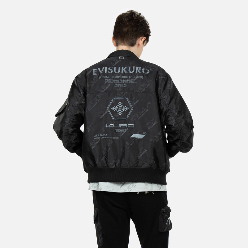 EVISU FW22  Black Full Print Seagull Embroidery Zip-Up Jacket 2ESGNM3JK761OSPL 圖 4