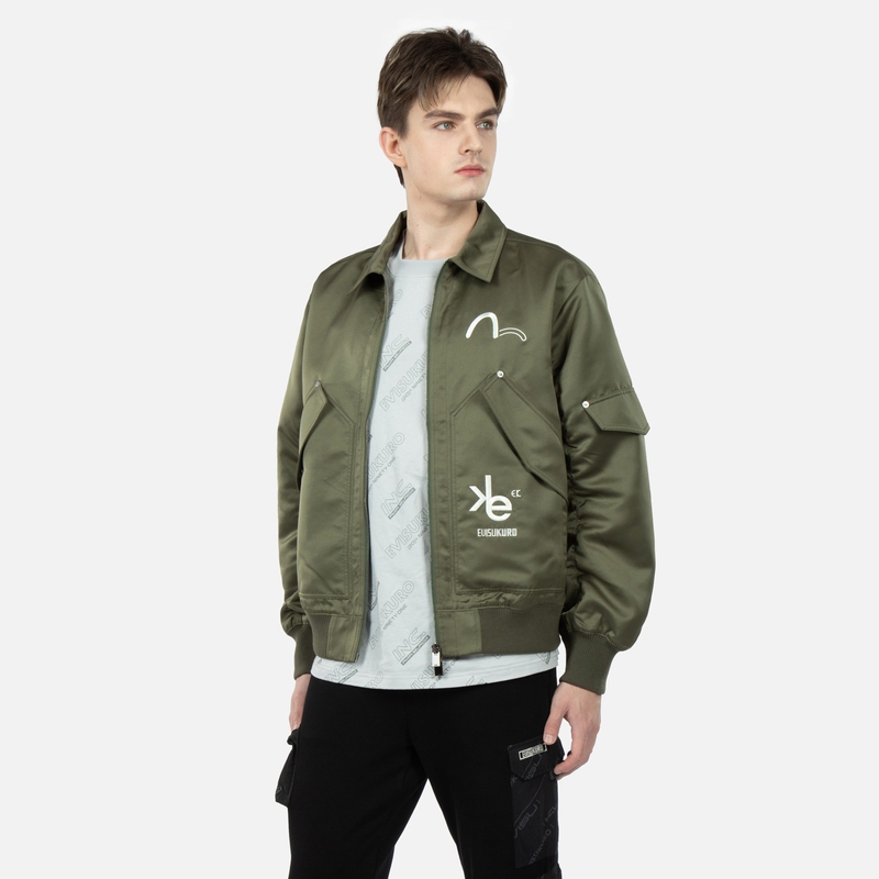 EVISU FW22  Black Full Print Seagull Embroidery Zip-Up Jacket 2ESGNM3JK761OSPL 圖 8