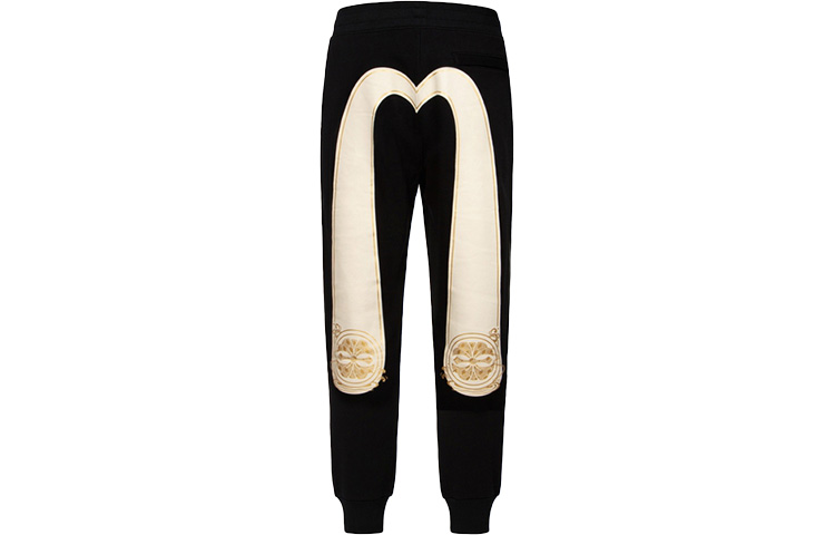 EVISU FW22  Black Jogger Pants with Floral M Print and Mid-Waist Loose Fit. 2EAHTM2SP324XXCT 圖 2