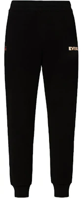 EVISU FW22 Black Jogger Pants with Floral M Print and Mid-Waist Loose Fit. 2EAHTM2SP324XXCT Lookbook EVISU FW22 Black Jogger Pants with Floral M Print and Mid-Waist Loose Fit. 2EAHTM2SP324XXCT