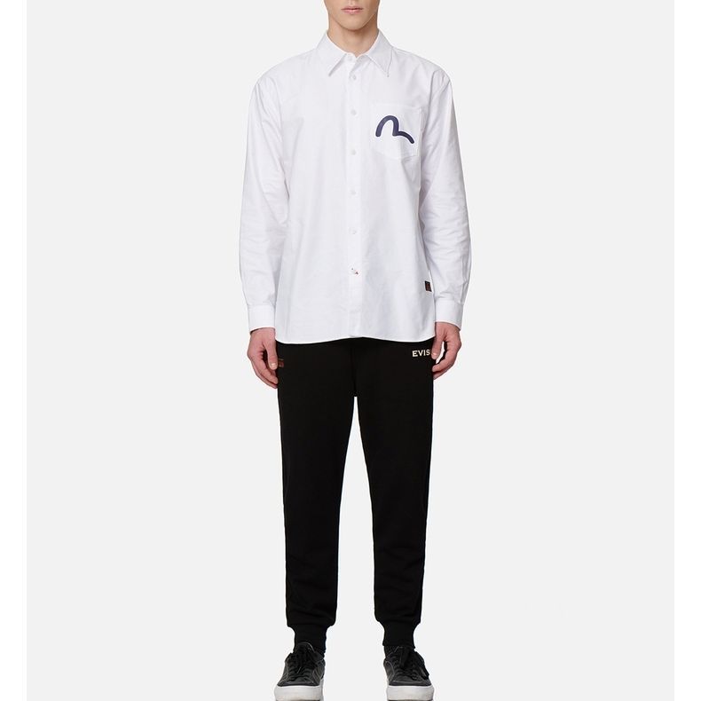 EVISU FW22  Black Jogger Pants with Floral M Print and Mid-Waist Loose Fit. 2EAHTM2SP324XXCT 圖 5