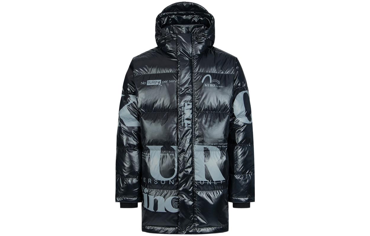 EVISU FW22  Black Long Sleeve Hooded Down Jacket 2EAGNM2NC715XXPL 圖 2