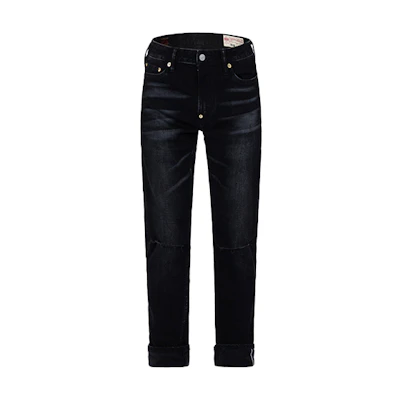 EVISU FW22 Black Slim Jeans with Seagull and Logo Print. 2EAHTM2JE124SLCS