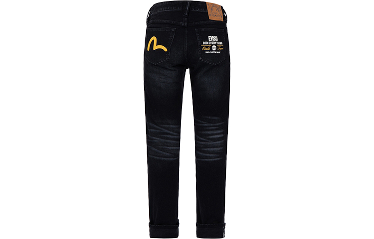 EVISU FW22  Black Slim Jeans with Seagull and Logo Print. 2EAHTM2JE124SLCS 圖 3
