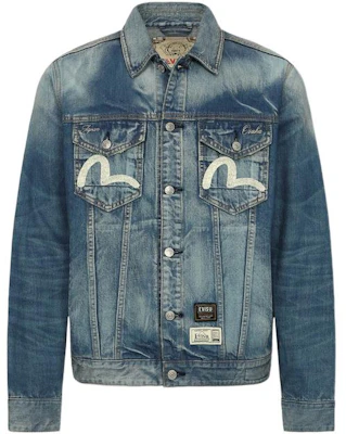 EVISU FW22 블루 데님 재킷 로고 프린트와 버튼 디자인. 2EAHTM2DJ716XXCT Lookbook EVISU FW22 블루 데님 재킷 로고 프린트와 버튼 디자인. 2EAHTM2DJ716XXCT