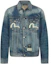 Lookbook EVISU FW22 블루 데님 재킷 로고 프린트와 버튼 디자인. 2EAHTM2DJ716XXCT