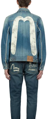 EVISU FW22 블루 데님 재킷 로고 프린트와 버튼 디자인. 2EAHTM2DJ716XXCT Details for EVISU FW22 블루 데님 재킷 로고 프린트와 버튼 디자인. 2EAHTM2DJ716XXCT